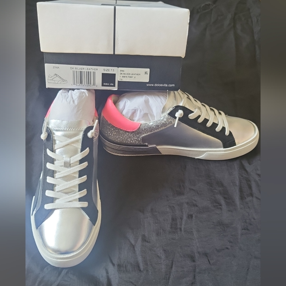 Dolce Vita Zina DK Silver Leather Sneaker